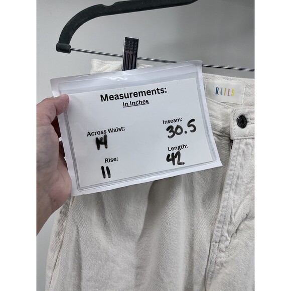 Rails Womens Size 27 The Topanga High Rise Straight White Denim Jeans Pants - Picture 13 of 13